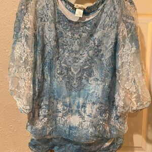 Blush Blue Lace Blouse